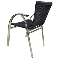 Chaise de club en rotin chaise d'apparence de cadre en métal d'accent d'osier/rotin chaise de rotin de jardin