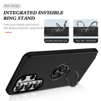 Étui de téléphone 2 en 1 en TPU souple magnétique et PC rigide pour Samsung Galaxy S26 Ultra S25 Edge S24 S23 FE S22 S21 Plus avec support d'anneau