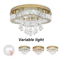 Lampu Chandelier Kristal LED Bentuk Bunga Multi Warna dari Gudang UK untuk Ruang Tamu dan Kamar Tidur