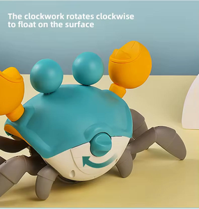 Regalos de cumpleaños infantiles Tummy Time Toys <span class=keywords><strong>Clockwork</strong></span> Walking Dancing Sensing Crawling Crab Baby Toy para niños pequeños 1 2 3 4 años - Product Image 6