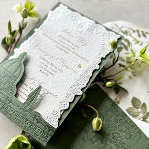 بطاقة دعوة فاخرة عالية الجودة مطبوعة بالورق المطلي بالذهب مع شعار مخصص، هدية إبداعية للزفاف والشكر معبأة - Product Image 2