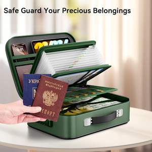 Portable Hard File <strong>Box</strong> Bag Suitcase Anti-theft Fireproof <strong>Storage</strong> Organizer Bag for Documents Certificates Passports Files - Product Image 3