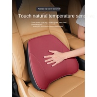 Coussin de soutien lombaire et appui-tête en cuir véritable pour voiture, style professionnel, accessoires de décoration intérieure automobile