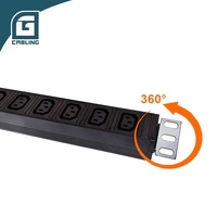 Gcabling Smart PDU 1U 19 pouces pour rack, C13 C19, universel Allemagne Royaume-Uni États-Unis, unité de distribution d'alimentation pour armoire avec 6, 8, 10 ou 20 ports