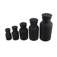 30ml 60ml 125ml 250ml 500ml verre noir brillant mat, bouteille de réactif de laboratoire de pharmacie, pot d'apothicaire avec bouchon en verre