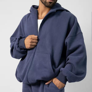 Custom Thick Cotton Heavyweight Sweatshirt Fleece French Terry Luxury Oversized Plain Blanks Boxy Fit 400gsm <b>Hoodie</b> - Product Image 6