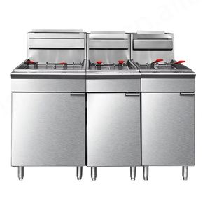 Friteuse professionnelle industrielle en acier inoxydable à gaz, 3 brûleurs, style américain, gaz naturel, pour poulet et frites, garantie 1 an - Product Image 3