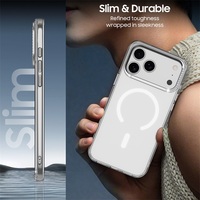 Étui de téléphone antichoc de luxe transparent magnétique personnalisé avec charge sans fil, cadre d'appareil photo incrusté de diamants, paysage urbain