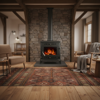 Cheminée autoportante en fonte à bois |   Cheminée d'intérieur de style européen moderne avec fonctions décoratives et chauffage – Garantie 1 an