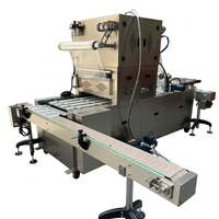 Mesin Pengemas Kertas/Film Minuman Premium 4 Stasiun Linear Tray Sealer Semi Otomatis Pneumatik Vakum Nitrogen CO2 Gas Flush