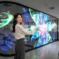 Écran LED P4 en verre adhésif transparent 4000 Nits Cloud CMS Mur d'affichage extérieur Gestion à distance de l'alimentation/du contenu