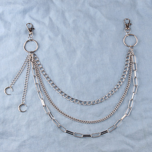 <b>Moon</b> <b>Ring</b> Multi Layer Pants Chain Zinc Alloy Waist Chain Nightclub Hip Hop Rock Style - Product Image 1