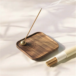 Wood and Metal <b>Incense</b> <b>Stick</b> <b>Holder</b> Brown Color Elegant Tableware Home Decoration Bakhoor <b>Incense</b> Stand - Product Image 1