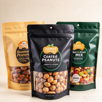 Sachet d'emballage alimentaire personnalisé OEM ODM avec logo, pochette à fermeture éclair verticale, sac en plastique mat ou brillant avec fenêtre pour aliments secs, épices, noix