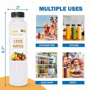 Venta Bebida cuadrada 8oz 12oz 16oz Botella de jugo con tapa de plástico Alu 350ml 500ml Botellas de plástico para bebidas - Product Image 3