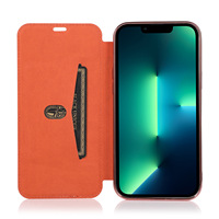 Dompet Kartu Lipat Kulit Polos untuk iPhone 17 Pro Max 16 15  Penutup Belakang Transparan Pelindung dengan Penyangga Kartu