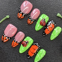 Faux ongles roses faits main à la française, à presser, de haute qualité, en acrylique 3D épais, design de salon, vente en gros, fournitures de luxe pour ongles à presser