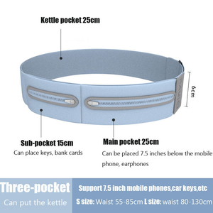 Ceinture de course légère en nylon pour femme avec fermeture velcro, sac de sport imperméable, porte-bouteille d'eau, poche zippée pour téléphone - Product Image 5
