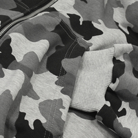 Gravvi Sweat à capuche oversize entièrement zippé 450GSM en molleton bouclette imprimé camouflage intégral Streetwear OEM ODM Marque privée Logo personnalisé