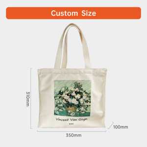 Bolsa de Compras Ecológica Personalizada con Impresión Directa a Todo Color, de Lona de Algodón Orgánico, Estilo Artístico, para la Biblioteca y la Vida Diaria - Product Image 4