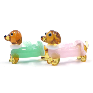 Figurine artisanale en verre soufflé de Murano, <span class=keywords><strong>miniature</strong></span> colorée, <span class=keywords><strong>chien</strong></span> <span class=keywords><strong>teckel</strong></span>, pour la décoration, vente en gros - Product Image 2