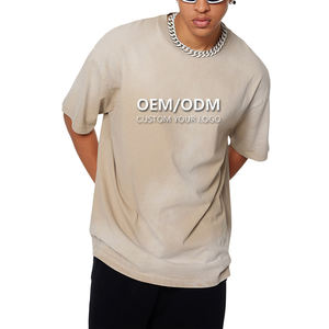 T-Shirt da Uomo in Puro Cotone a Collo Tondo, <span class=keywords><strong>Maniche</strong></span> <span class=keywords><strong>Corte</strong></span>, Stile Americano Casual, Colore Sfumato, Vestibilità Ampia, Primavera-Estate - Product Image 2