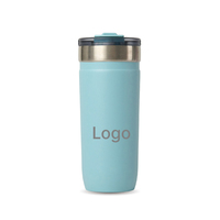 Gobelet isotherme à café en acier inoxydable 304, tasse de voyage avec couvercle à paille escamotable, revêtement en poudre, portable, logo personnalisé