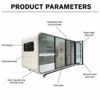 Maisonnette préfabriquée portable personnalisée de 20 pieds et 40 pieds, type capsule, maison-conteneur, maison-conteneur à deux étages, designs OEM