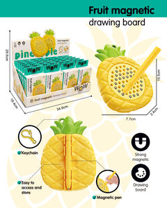Nuevo estilo regalo hamburguesa cuentas magnéticas tablero de dibujo en forma de dibujos animados llavero colgante rompecabezas juguete para niños niñas Material de goma - Product Image 3