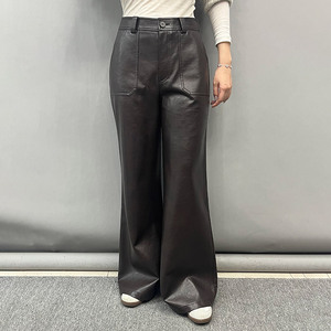 <span class=keywords><strong>Pantalon</strong></span> long à jambes larges en <span class=keywords><strong>cuir</strong></span> PU souple pour femmes, <span class=keywords><strong>pantalon</strong></span> en <span class=keywords><strong>cuir</strong></span> vegan tendance pour femmes - Product Image 1