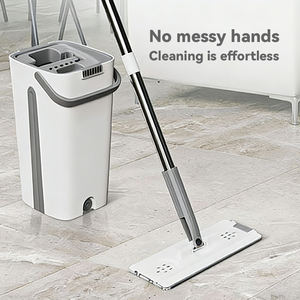 Nouvelle Arrivée : Serpillère Plate Magique Humide et Sèche avec Seau, en Microfibre, Manche en Acier Inoxydable, Fabrication Usine, pour un Nettoyage Facile - Product Image 4