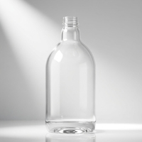 Bouteille de gin et de vodka en verre extra clair de qualité supérieure, 75 cl, fond épais, bouteille ronde pour liqueur avec filetage à vis
