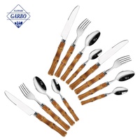Ensemble de couverts en acier inoxydable de haute qualité 13/0, couteau à dîner, fourchette, cuillère, manche en plastique, écologique, finition miroir, couverts plats