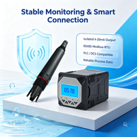 Sonde de pH RS485 4-20mA IP68 ATC, contrôleur de pH en ligne avec double alarme par relais pour la surveillance des liquides industriels