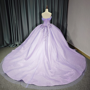 Jancember DY6753 Glitter Lila Empire Ball Gown Vestidos de fiesta de quinceañera - Product Image 5