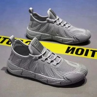 Chaussures de course décontractées pour hommes, modèle HZ-Octopus, printemps 2024, en maille respirante, à lacets, avec amorti, noires, pour jeunes