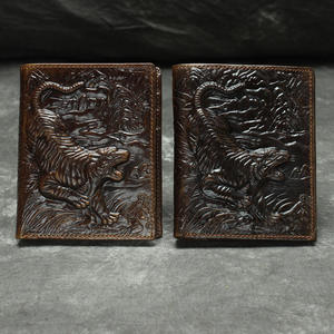 กระเป๋าสตางค์แบบสั้น Andong สำหรับผู้ชาย หนังวัวแท้ พร้อมที่หนีบบัตร - Product Image 2