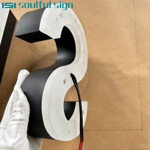 ป้ายเลขที่บ้านแบบ 3 มิติ สแตนเลส ไฟ LED สำหรับภายนอกอาคาร ป้ายไฟอิเล็กทรอนิกส์แบบมีไฟส่องด้านหลัง สำหรับสำนักงาน ป้ายไฟ LED ลายเซ็น - Product Image 6