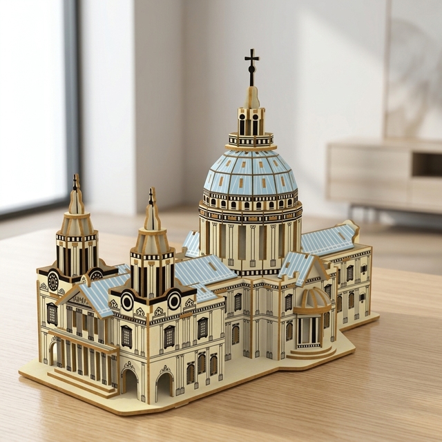 Supplier Building Series Theme 3D Wooden Puzzle, Stress Relief Architecture Assembly Kit, Relaxing Hobby Toy for Adults & Teens