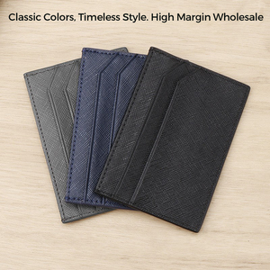 Cadeau de créateur de trading personnalisé permis de conduire à crédit mince saffinao <span class=keywords><strong>porte</strong></span>-cartes en cuir véritable portefeuilles luxe - Product Image 3