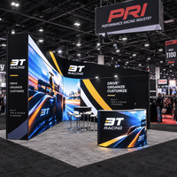 Stand d'exposition personnalisé pour salon professionnel, 30x30, avec éclairage LED, pour salons automobiles et de course, PRI Show
