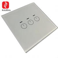 Verre trempé OEM haute résistance 2 mm pour panneau de commutation/interrupteur tactile intelligent pour éclairage électrique, utilisation en hôpital et salle de bain, personnalisable