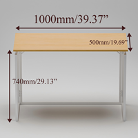PRORIALS Support de bureau portable et pliable en métal moderne pour ordinateur portable, idéal pour les petits espaces, avec tiroir et porte-gobelet pour lit
