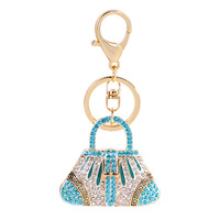 Boutons de manchette créatifs en alliage, entièrement sertis de diamants, en forme de mini-sac, sportifs, toutes saisons, de luxe léger, fabriqués avec soin, et pendentif de sac à main ou de voiture