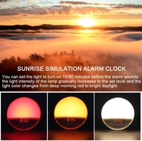 Réveil de lever de soleil intelligent alimenté par USB pour enfants adultes 7 Son de la nature Horloge de table numérique pour la maison Chambre Simulation de réveil
