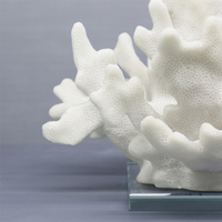 Redeco Résine Artificielle Rouge Reequarium Rock Blanc Corail Statue Pour La Décoration De La Maison