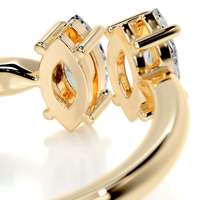 Toi et Moi Bague en Moissanite à deux pierres taille Marquise, bande ouverte, couleur D VVS1, en Argent Sterling 925, Bijoux de luxe discret pour le quotidien