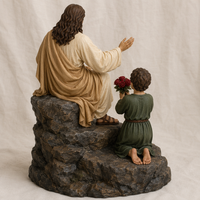 Sculpture artistique en polyrésine de Jésus - Statue religieuse catholique de saint avec style DIY