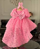 Haute Basse Fleur Fille Robes Floral Personnalisé Première Communion Robe Robes De Fête D'anniversaire Pour Les Photos Shoot