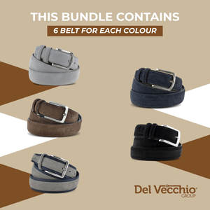 Hecho a mano en Italia Durable Alta calidad Profesional 100% Cuero Ante Lona Cinturón clásico para hombres - Product Image 3